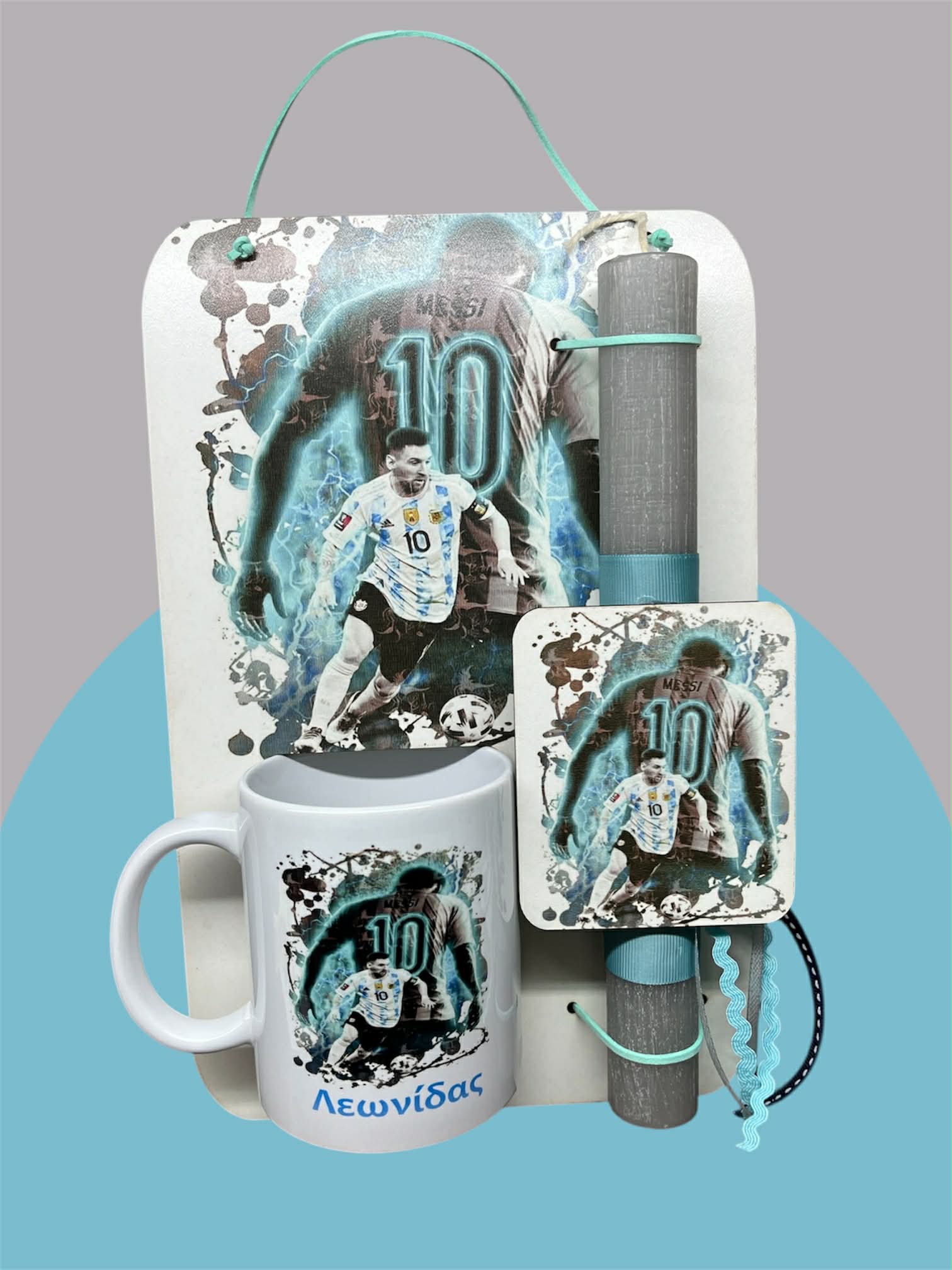 Σετ Λαμπάδας με Κούπα -Μέσι-