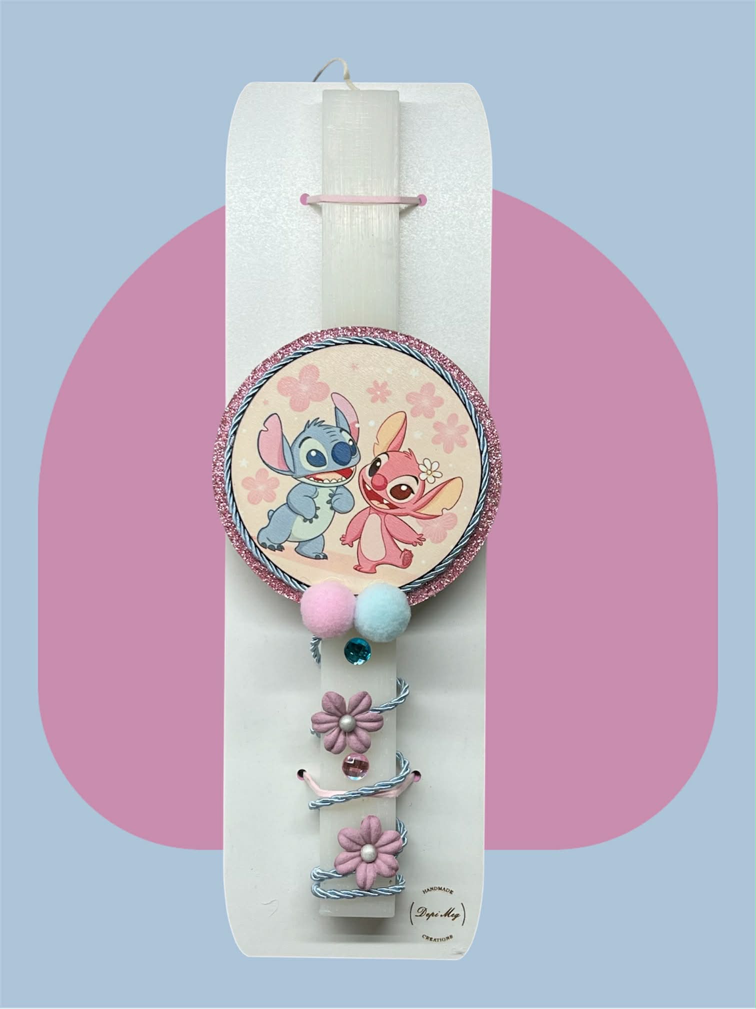 Λαμπάδα -Stitch & Angel-